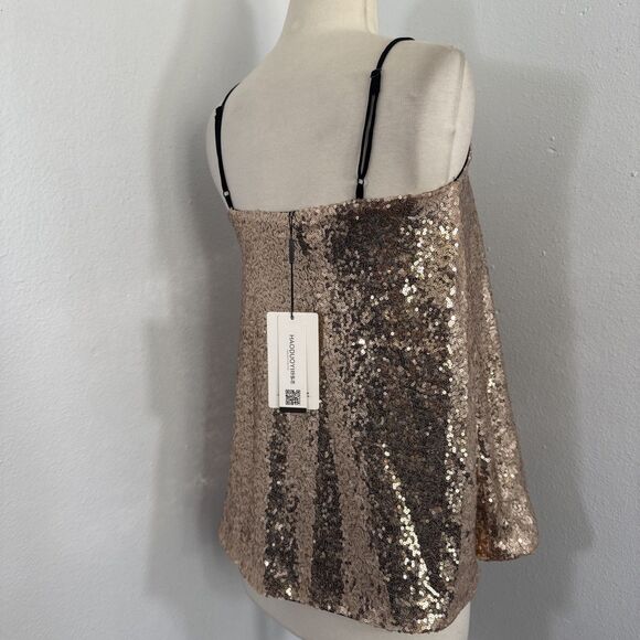 Haoduoyi Tank Top Womens‎ S Golden Sequins Feminine Disco Party Y2K - Picture 3 of 10